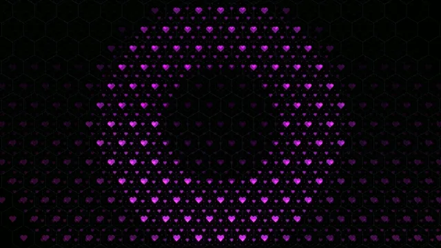 Floating Purple Hearts on Black Background 4K