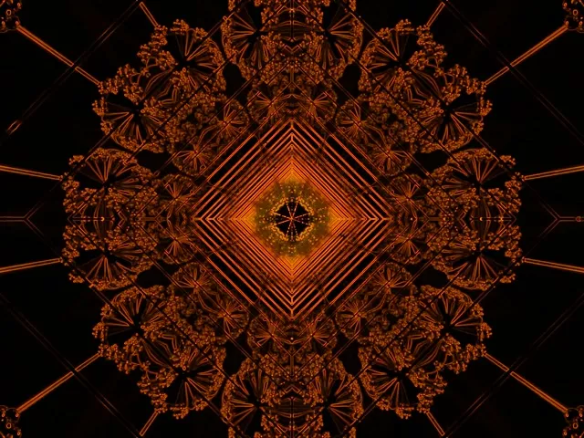 Fraktal Kaleidoskop Neon Tunnel 4:3 Klassisk 60fps Skjermsparer Vj Loop