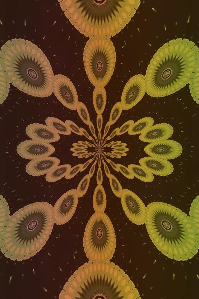 Fractal Sunflower Neon Tunnel 2:3 Portrait 60fps VJ Loop Screensaver