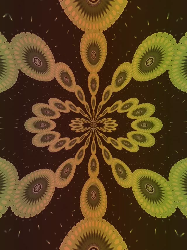 Fractal Sunflower Neon Tunnel 3:4 iPad Portrait 60fps VJ Loop Screensaver