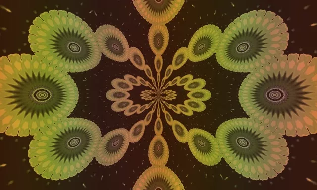 Fractal Kaleidoscope Neon Tunnel VJ Loop 5:3 Wide 60fps Screensaver