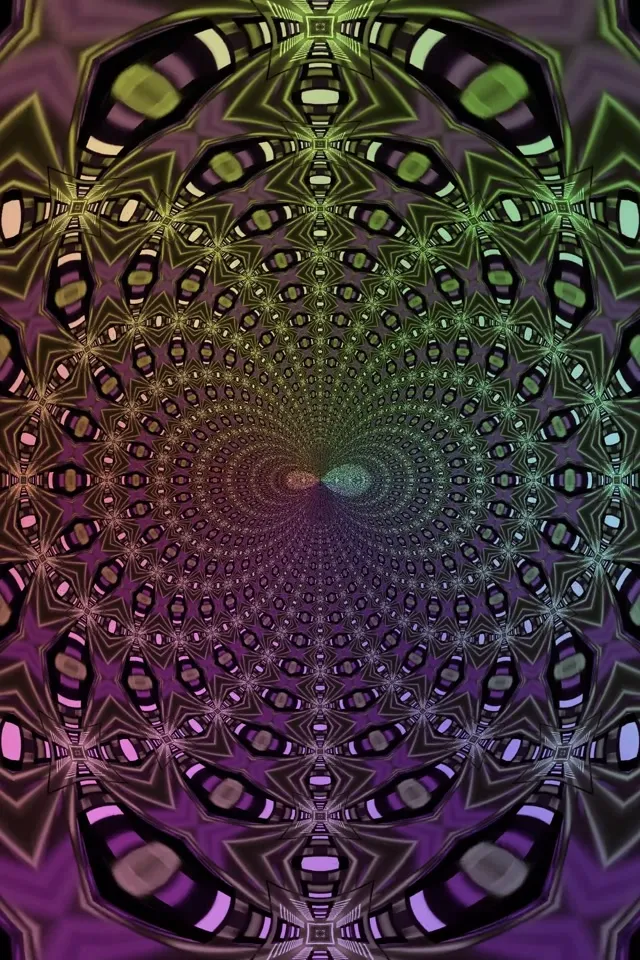 Neon Tunnel Fractal Eye Mandala VJ Loop 2:3 Photo Portrait 60fps Screensaver