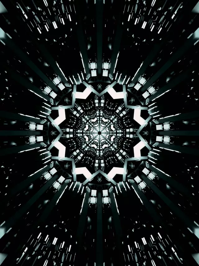 Tunel Neon Mandala Stea Fractal VJ Loop 3:4 iPad Portrait 60fps Screensaver