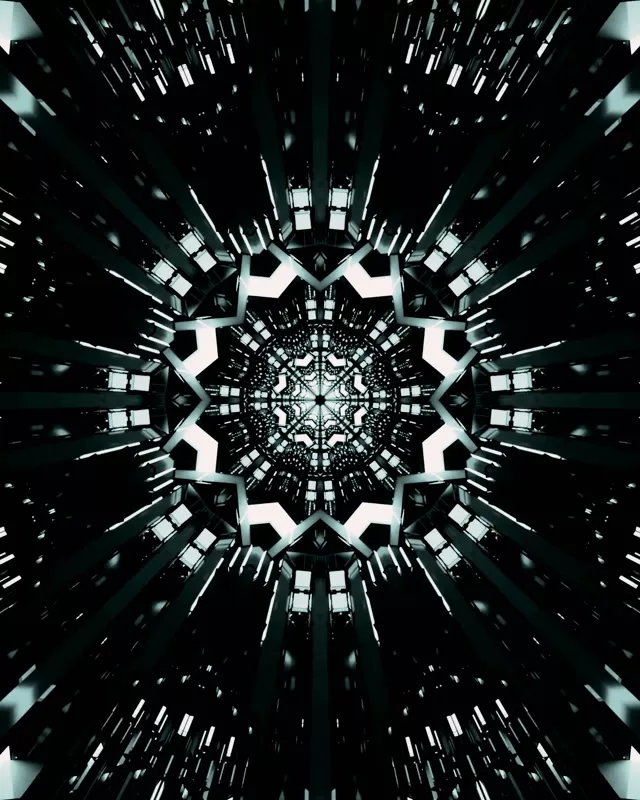 Neontunneli Kaleidoskooppi Tähti 4:5 Instagram 60fps Näytönsäästäjä VJLoops