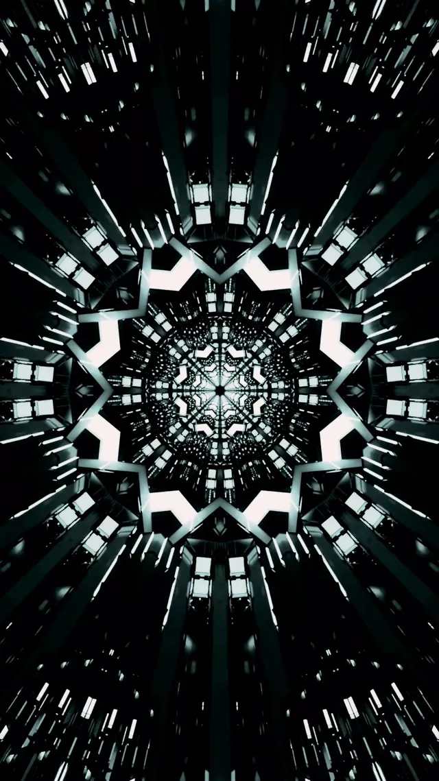 Neon Tunel Kaleidoskopioaren Izar Leherketa VJLoop 9:16 Reels 60fps Pantaila-babeslea