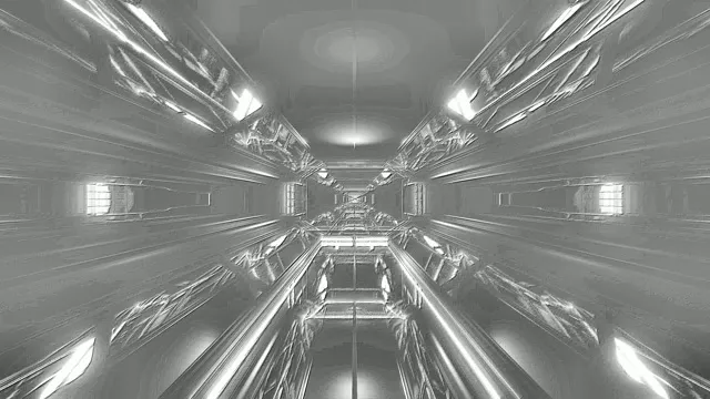 მომავლისეული თეთრი გვირაბი აბსტრაქტული 3D მოძრაობა ფონი ციკლი