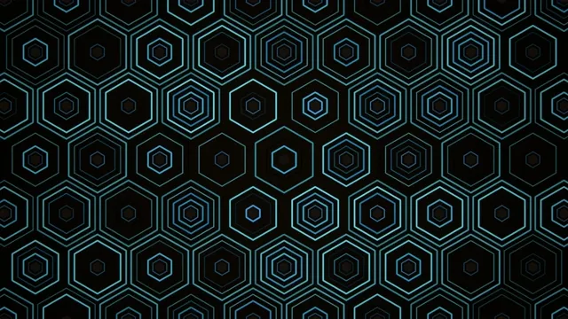 Geometric pattern with hexagons and lines in dark background