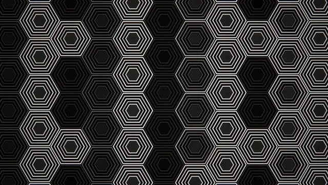Geometric pattern with hexagons in black and white colors