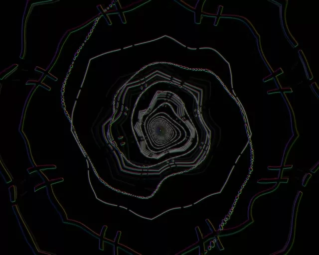 Glitch Neon Rings | Dark Geometric 60fps