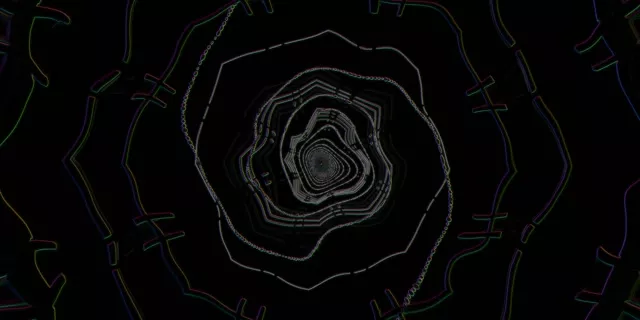 Glitch Neon Rings | Dark Geometric Tunnel 60fps