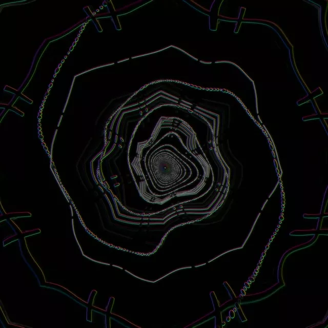 Glitch Neon Rings | Geometric Tunnel 60fps