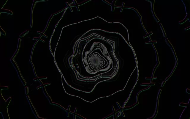 Glitch Neon Rings VJ Loop | Geometric Tunnel 60fps
