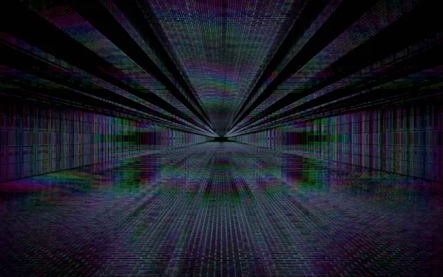 Tunnel Néon Grille Glitch VJ Loop 60fps 16:10 MacBook Économiseur d'Écran