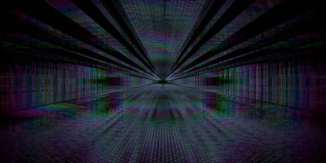 Tunnel Néon Glitch VJ Loop 2:1 Univisium 60fps Économiseur d'écran Grille RGB