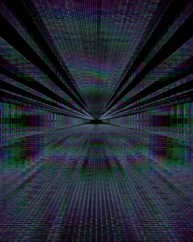 Neono Tunelis Glitch Tinklelis VJ Loop 60fps 4:5 Instagram Ekrano Užsklanda