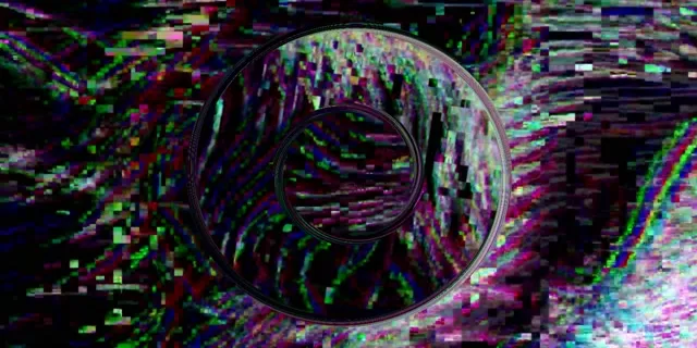 ნეონის ტუნელი გლიჩი ყრუბელი VJ Loop 2:1 Univisium 60fps ეკრანის დამცველი