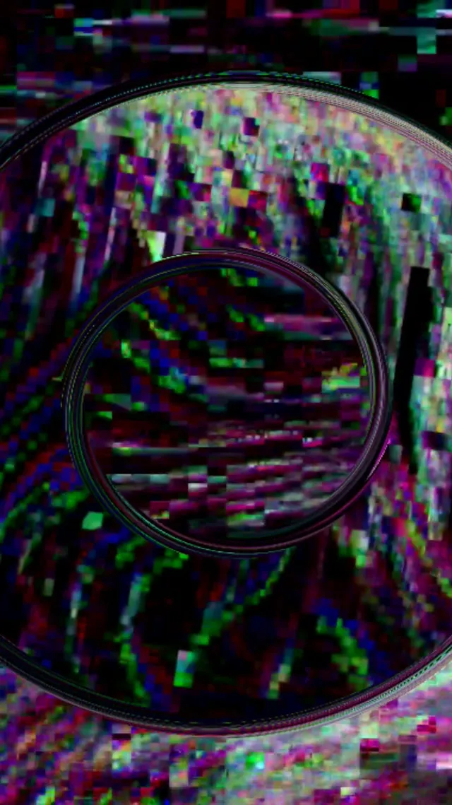 Neon Tünel Glitch Piksel Patlaması VJ Loop 9:16 Reels 60fps Ekran Koruyucu