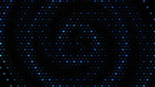 Glowing blue hearts 4K UHD seamless looping motion background