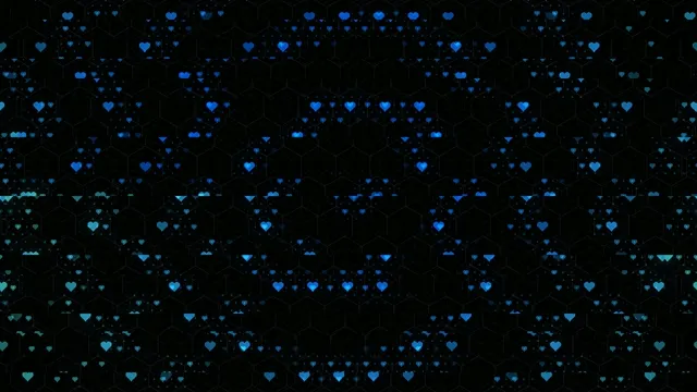 Glowing blue hearts network 4K UHD looping background for video creators