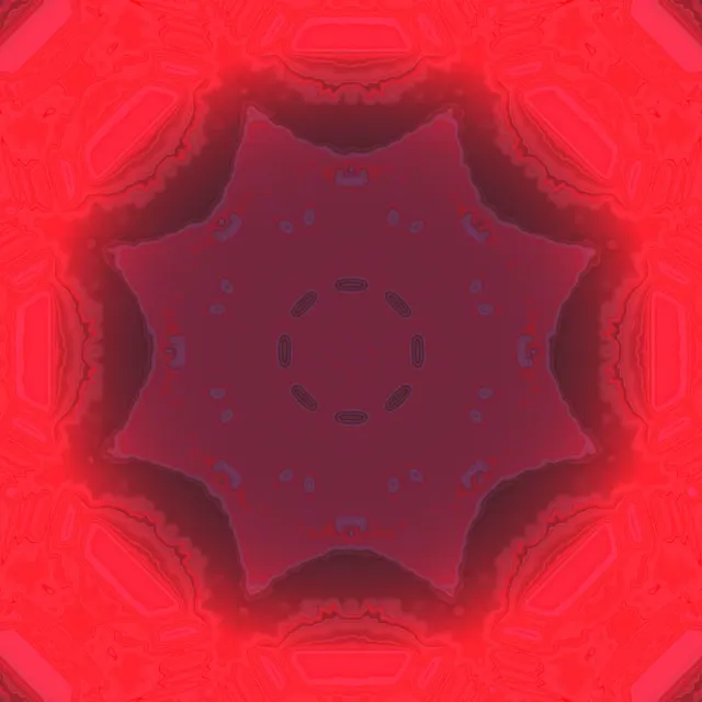 Promieniujący czerwony tunel neonowy z błyszczącym wzorem pierścienia oka, 60fps pętla VJ w żywych tonach karminowych i głębokim magenta