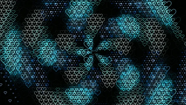Glowing cyan hearts 4K seamless looping motion background for broadcast