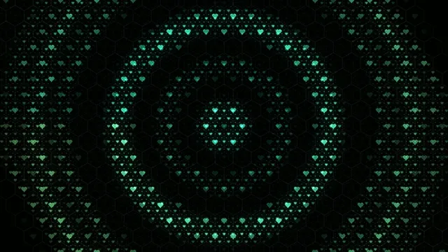 Glowing cyan hearts 4K UHD looping motion background for broadcast