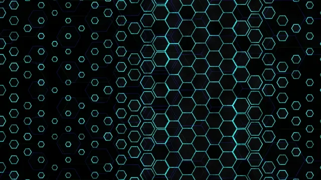 Glowing Cyan Hexagon Network Animation