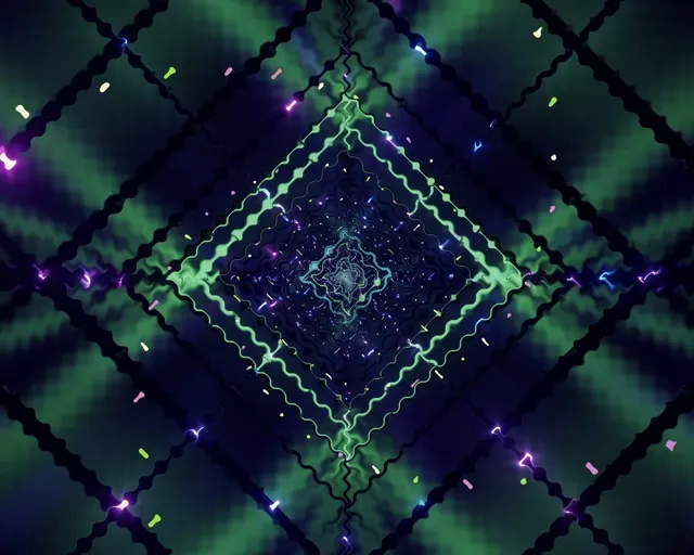 Tunnel Néon Vortex Diamant Vert VjLoops 5:4 Industriel 60fps Économiseur d'écran