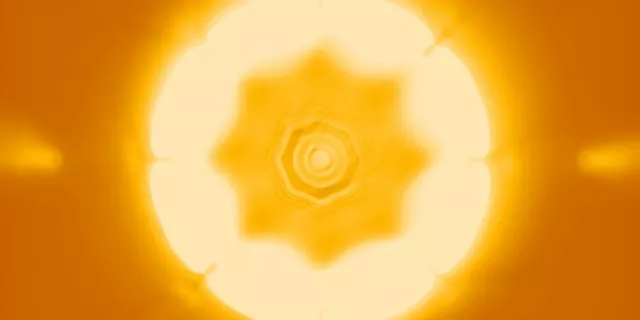 Glowing Golden Star Neon Tunnel VJ Loop 60fps 2:1 Screensaver