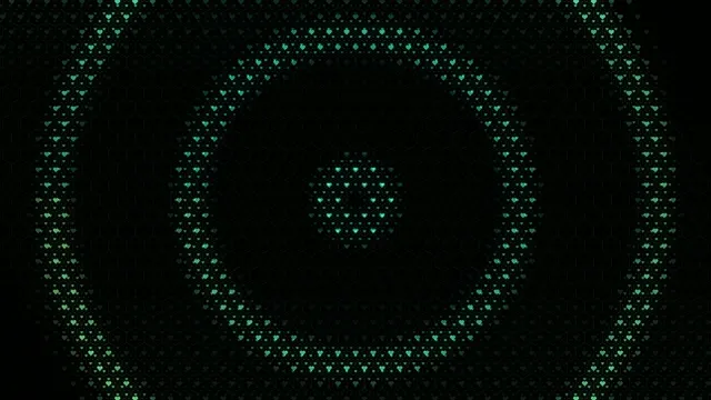 Glowing Green Heart Particles Abstract Loop
