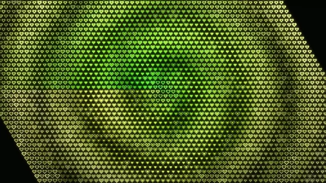 Glowing Green Heart Pattern Loop 4K