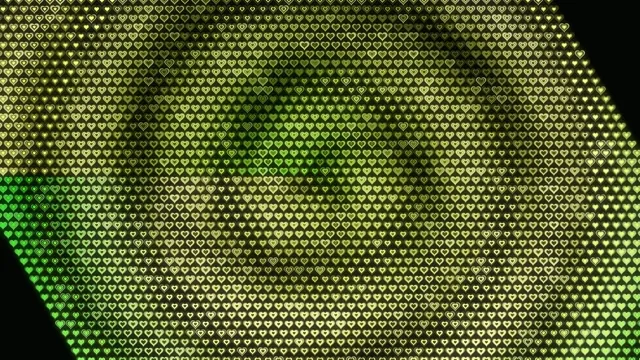 Glowing Green Hearts Animated Background Loop