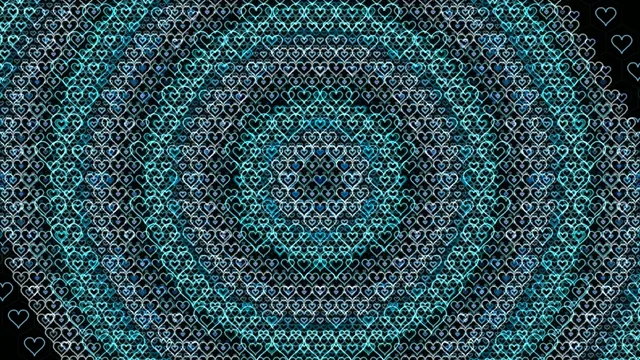 Glowing neon hearts 4K seamless looping background for video projects