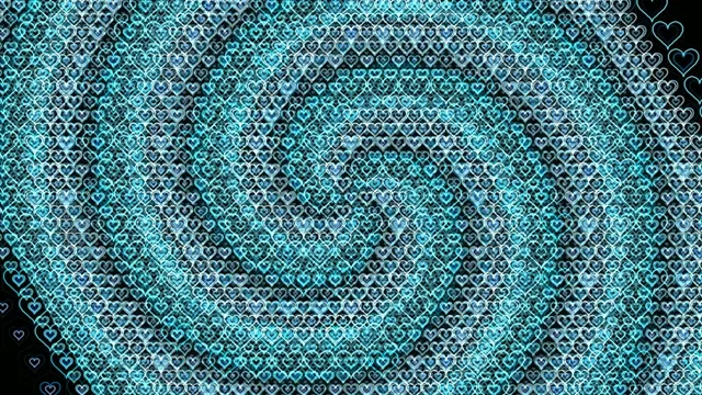 Glowing neon hearts 4K UHD widescreen background loop