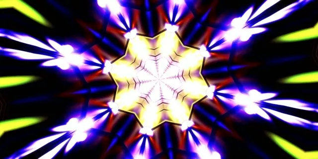 Kaleidoscope Neon Tunnel VJ Loop 2:1 Univisium 60fps Screensaver