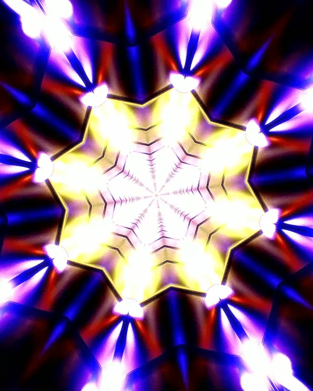 Pulsating Neon Tunnel Kaleidoscope | 4:5 Instagram | 60fps VJ Loop Screensaver