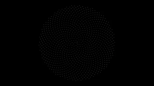Glowing Particle Sphere Animation on Black Background