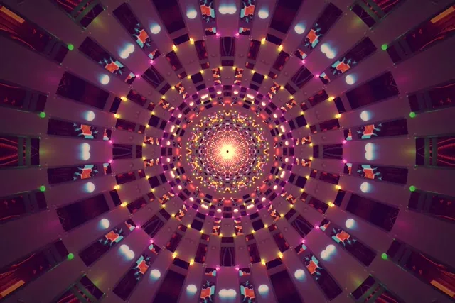 Неоновый Туннель Калейдоскоп Вихрь VJ Loop 3:2 Surface 60fps Заставка