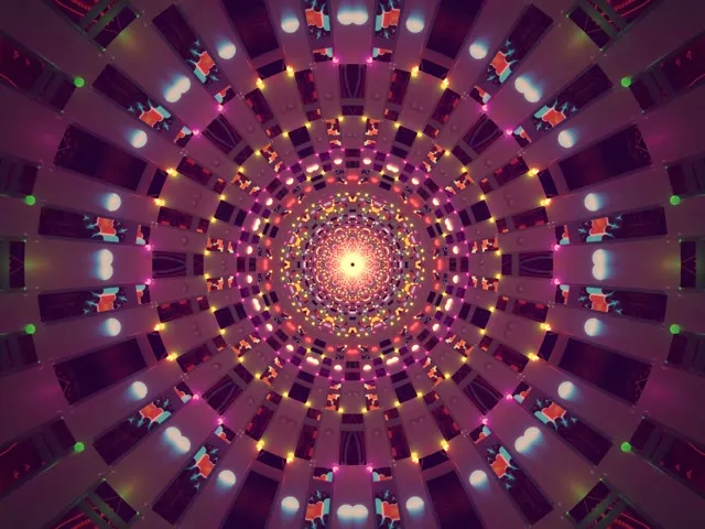 Neon Tunnel Rosa Lilla Mandala Vj Loop 4:3 Classic 60fps Skjermsparer