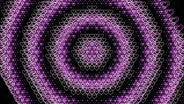 Glowing purple heart pattern 4K ultra HD widescreen background loop