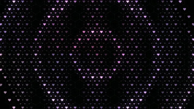 Glowing purple hearts 4K UHD widescreen motion background loop