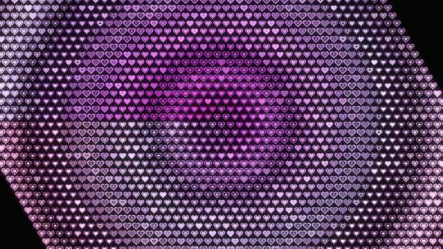 Glowing Purple Hearts Loop - 4K Ultra HD Background
