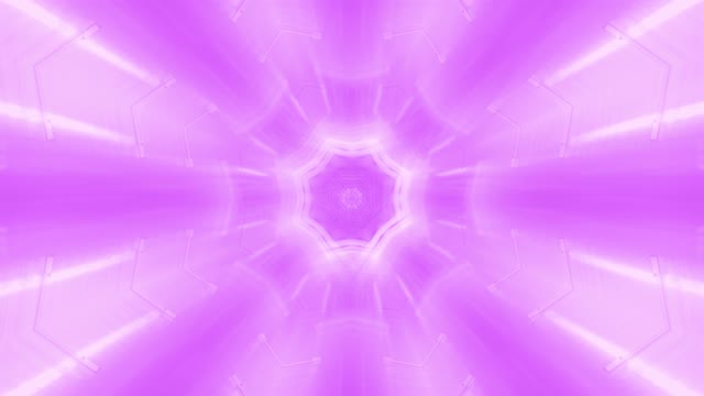 Glowing Purple Neon Tunnel with Geometric Octagon Pattern - 60fps