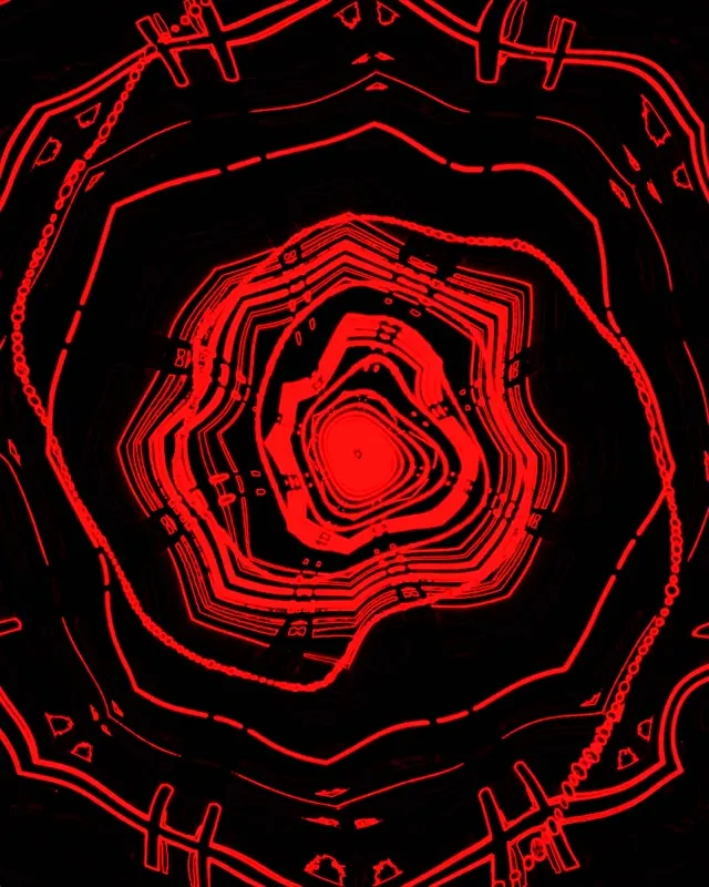Tunel Neon Roșu Spirală Vortex VJLoops 60fps 4:5 Instagram Screensaver