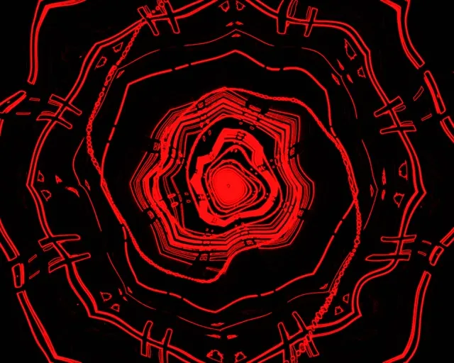 Tunel Neon Spirală Roșie Industrial VJ Loop 5:4 industrial 60fps Economizor Ecran