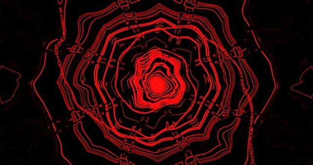 Nagniningning na Pulang Circuit Tunnel Screensaver 4K UHD 60fps VJ Loop