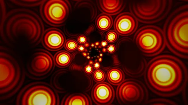 Glowing Red Neon Circles Tunnel Abstract Motion Background