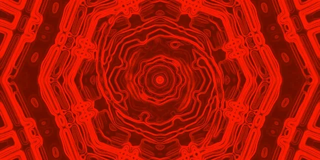 Terowongan Neon Merah Oktagon Vortex VJ Loop 2:1 Univisium 60fps Screensaver