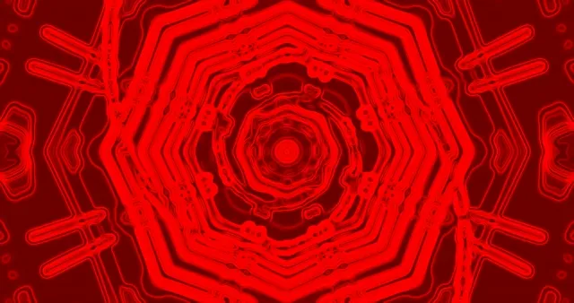 Distira Gorri Oktagono Tunel Pantaila-babeslea 4K UHD 60fps Zuzeneko Horma-papera