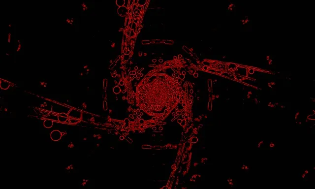 Terowong Neon Vorteks Oktagon Merah VJ Loop 5:3 Lebar 60fps Screensaver